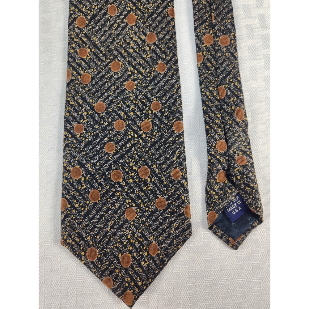 New!‎ Structure Le Collezioni 100% Silk Men's Tie NWT Brown Black Beige